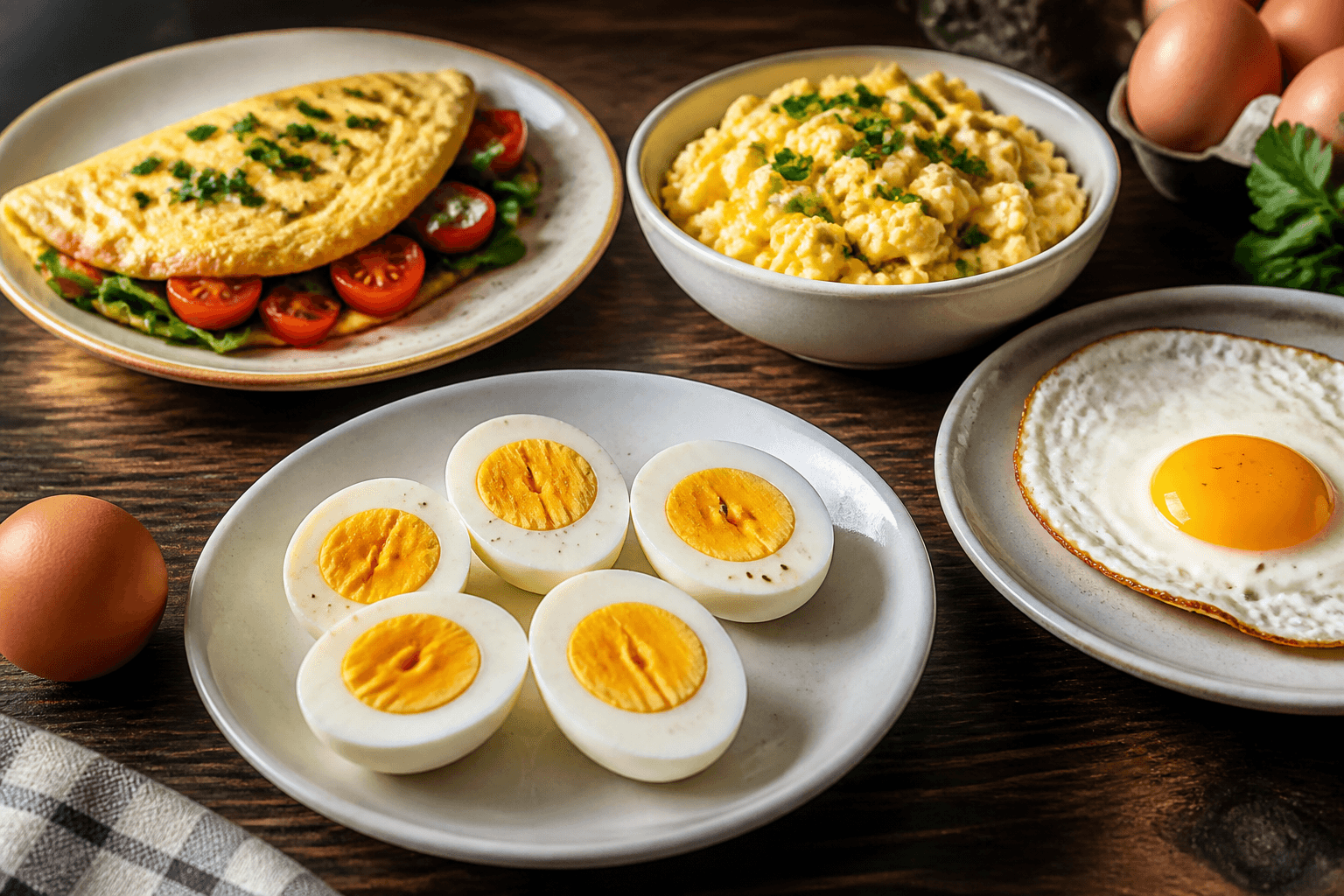 Calories in Egg: Boiled, Fried, Scrambled and Omelette